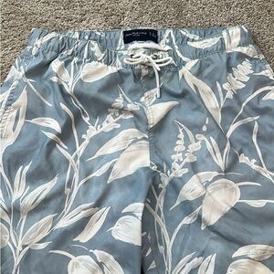 Abercrombie & Fitch Blue and White Floral Swim Trunks